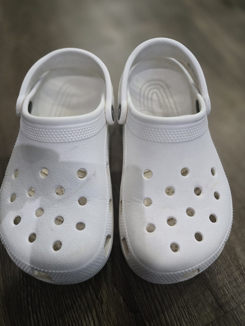 CROCS White Classic Clog with Heel Strap